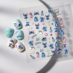 Disney Nail Art Decoration Cartoon Stitch Mickey 5D Nail Stickers Nail Accessories New Anime Characters Nail Art Supplies