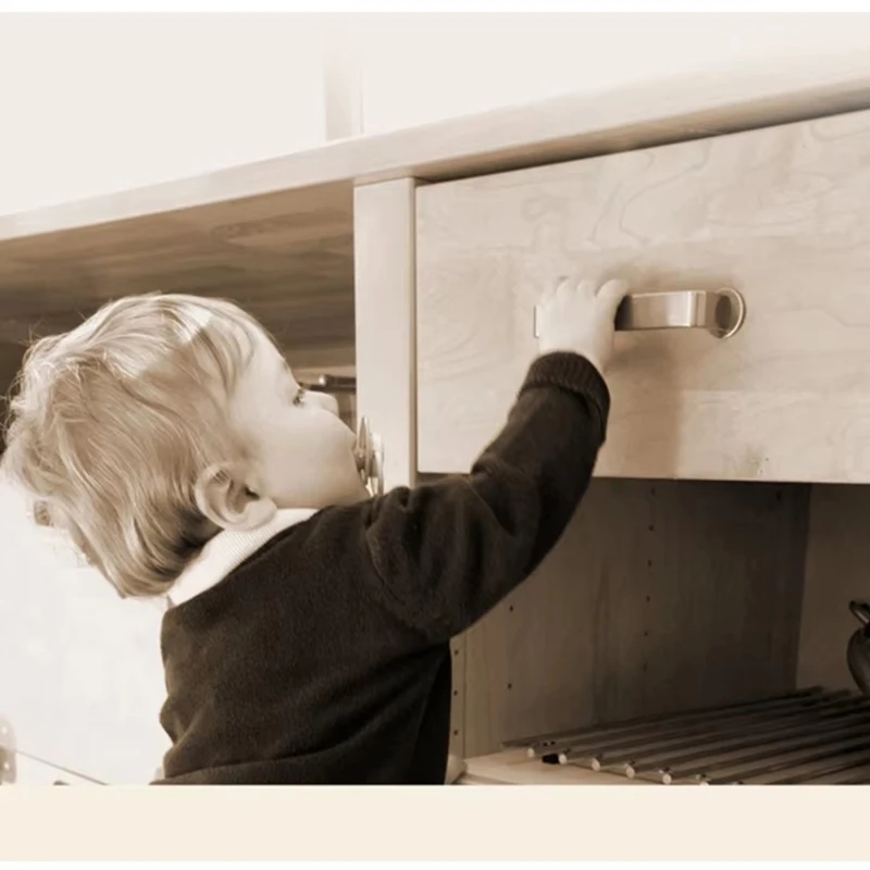 ABNO-Child Safety Drawer Lock,Double Use Right Angle Cabinet Door Protector, Multi-Function Plastic Buckle For Child Proofing