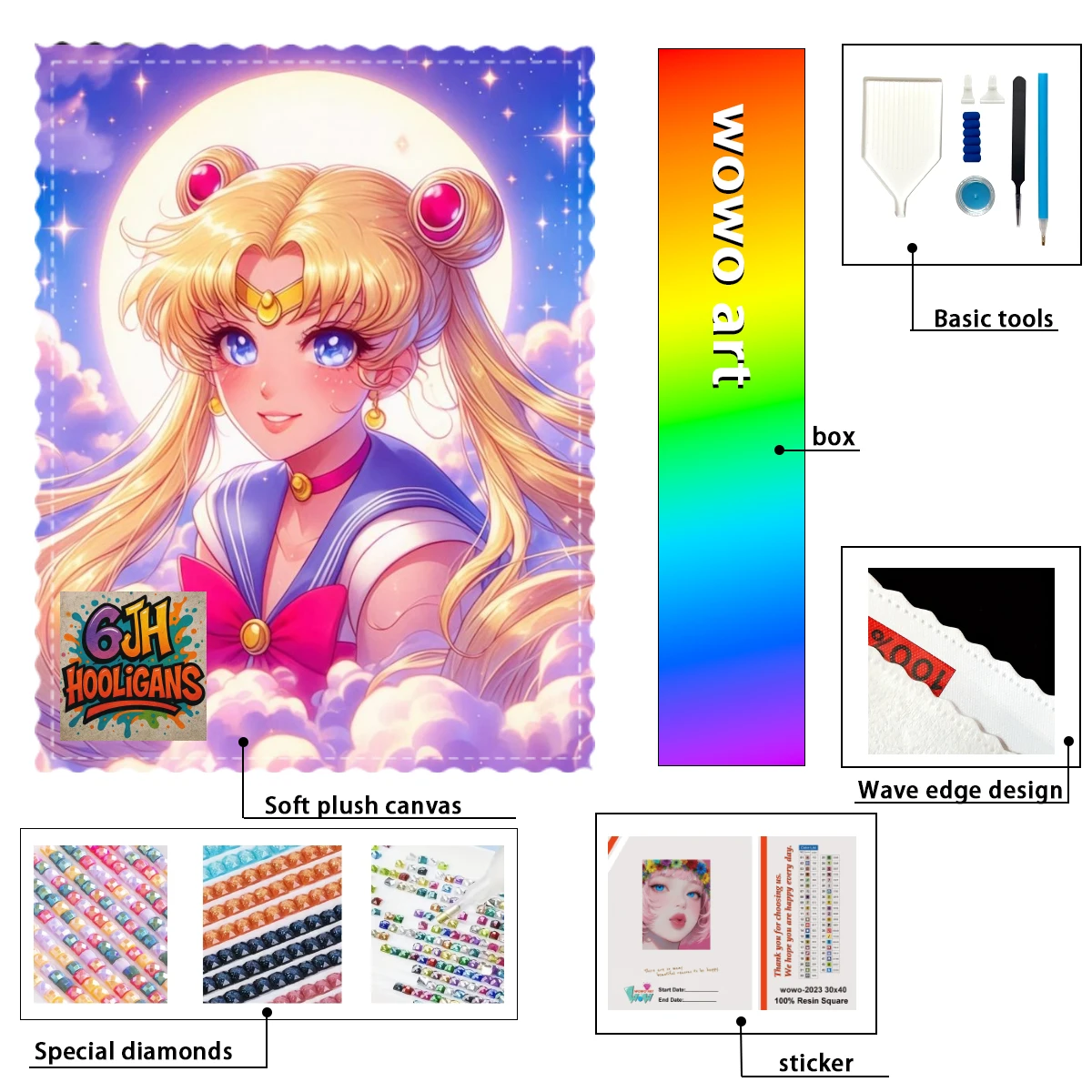 

【6JH Diamond Art】Moonlight Girl Crystal AB Rhinestone FD Rhinestone Perfect Resin Diamond