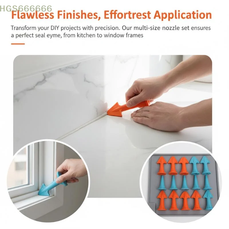 

Silicone Sealant Nozzle Scraper Home Improvement Caulking Spreader Tool for Floor Joint Repair Versatile Applicator Set