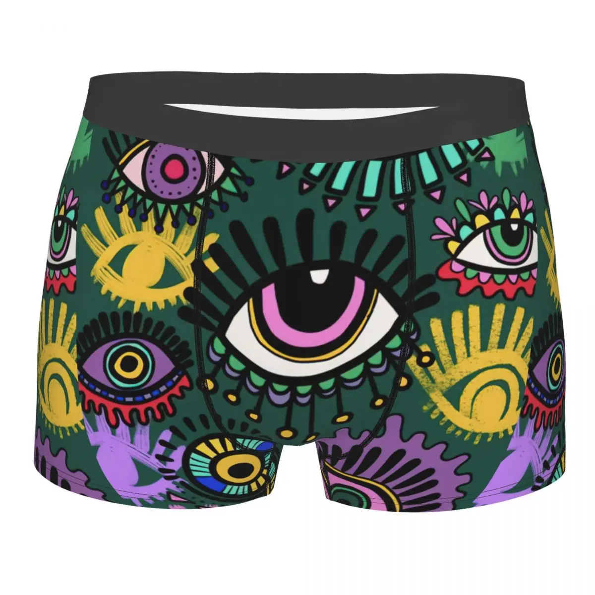 

Men Boxer Briefs Shorts Panties Colored Eyes Doodle Polyester Underwear Homme Humor S-XXL Underpants