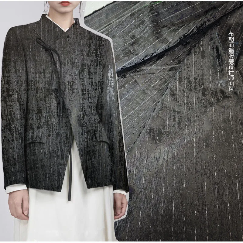 

Нерегулярное покрытие, ткань в вертикальную полоску в стиле ретро для костюмов, весенне-осенние куртки, брюки, дизайнерская ткань, шитье своими руками по дворам