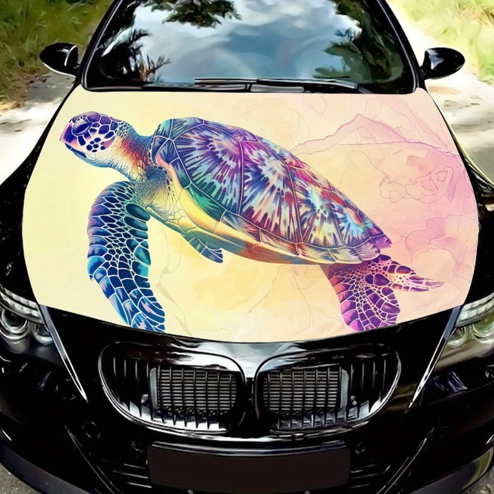 

Морская черепаха, океан, крутой, фиолетово-синий, красочный, художественный, подарок, наклейка на капот автомобиля, наклейка на мотоцикл и грузовик, самоклеящаяся