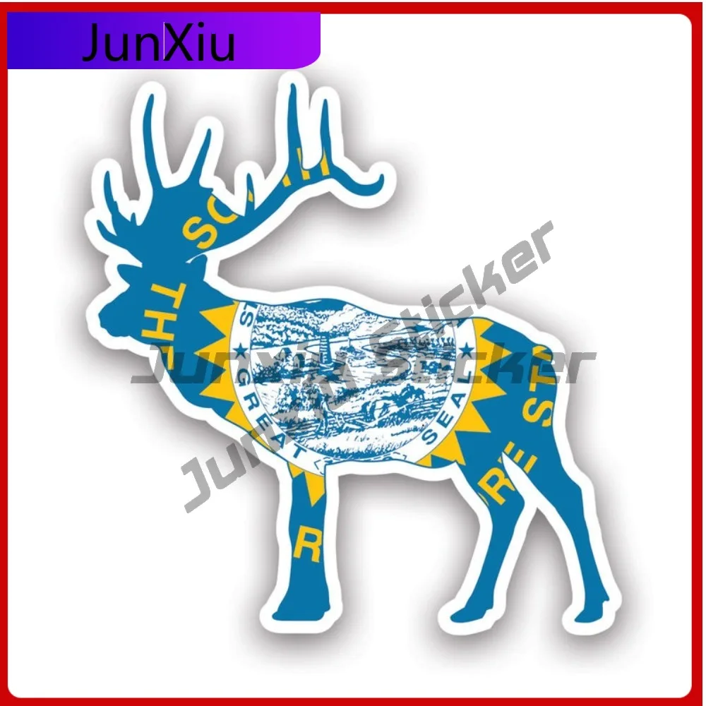 

South Dakota Deer Waterproof Sun Resistant Classic For Car Body Bumper Car Window Easy Apply Removable Decoration Motorcycle