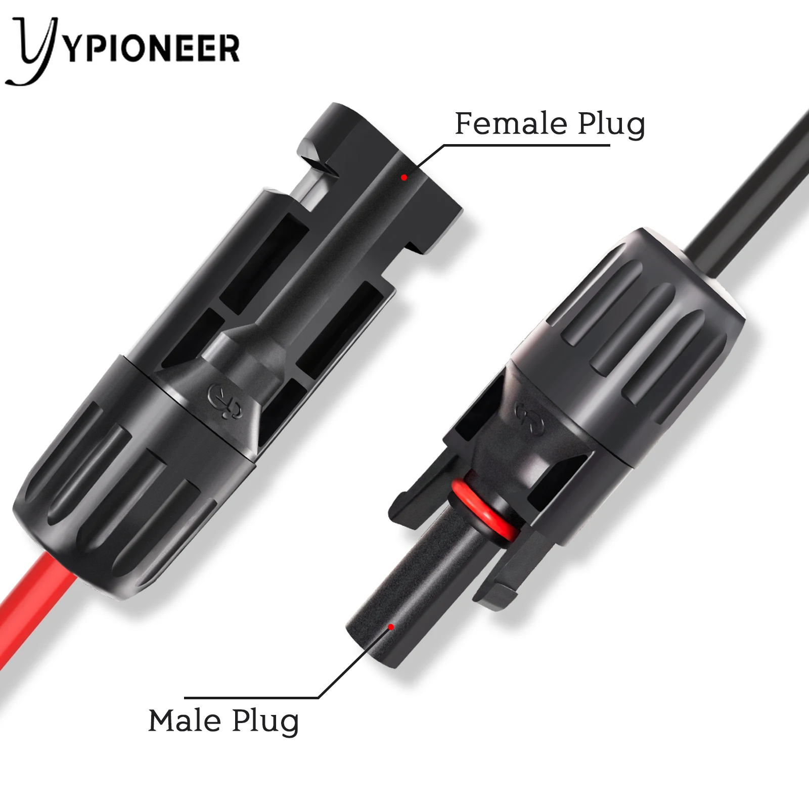 YPioneer T10030 + 31 Conector de Panel Solar a DC 8mm Cable de extensión del adaptador de 16 AWG con DC de 5,5mm x 2,5mm 6.23ft