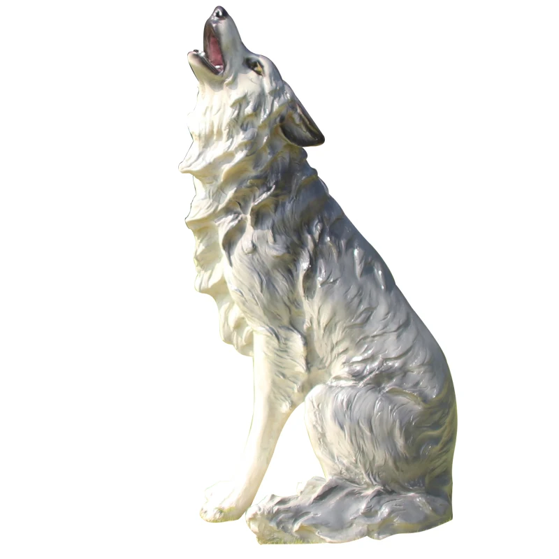 Simulated Wolf Glass Fiber Reinforced Plastic Sculpture Outdoor Large Animal Model Decoration Garden Landscape Park Decoration