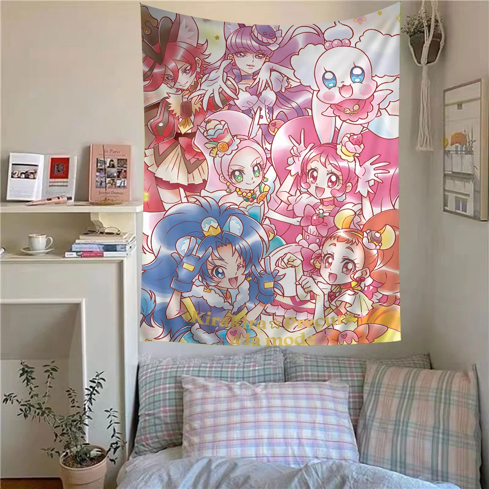 Smile Precure Niedliche Anime Hippie Wandbehang Wandteppiche Böhmische Wandteppiche Mandala INS Home Decor Personalisierte Raumräume
