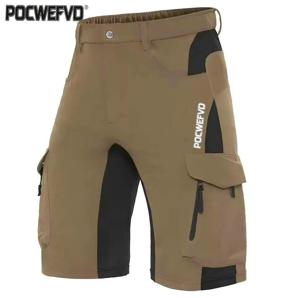 

POCWEFVD Men's Outdoor Sports Hiking Shorts MTB Downhill Trousers Mountain Bike Cargo Clothing Bicycle Shorts Loose Breathable