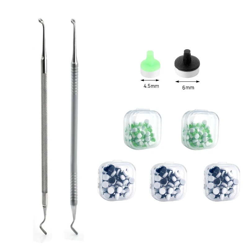 

Dental Composite Filling Tools Kit Teeth Whitening Veneer Foam Pads Kit and Handle Teeth Molding Tools