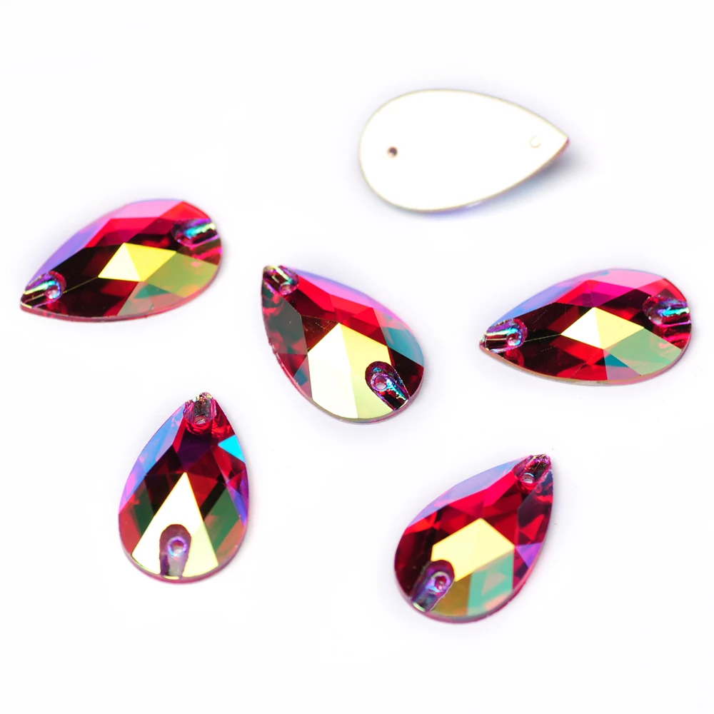 PUBRILEX Großhandel Bunte AB-Strasssteine zum Aufnähen, Glas-Flachsteine zum Nähen für Kleidung, Taschen und Accessoires – Detail 18