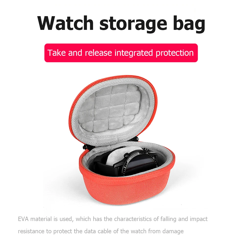 Hard Carrying Case EVA Hard Shell Travel Storage Bag Shockproof Watch Travel Case for Huawei Watch Fit 2 for Haylou RS4 Plus/GST