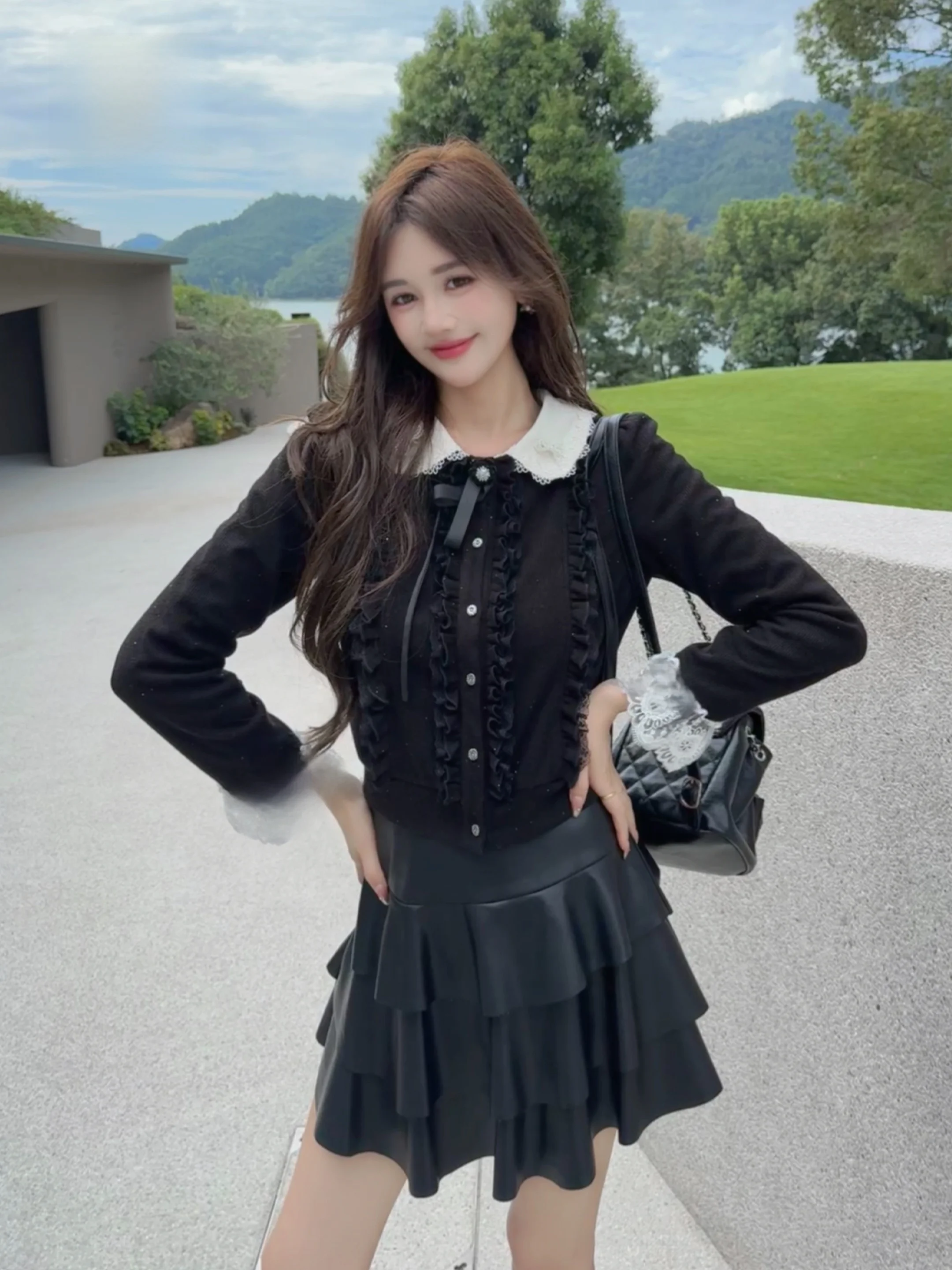 

Annelily Ele Gentle Faionable irt Women's Casual Sle Long Sve round Ne Polyester Blend Age-Defng irt