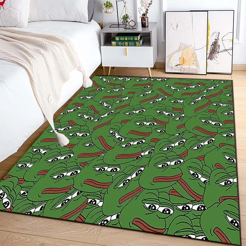 15 Sizes Pepe-Frog Funny Pattern Carpet for Bedroom Non-slip Doormat Living Room Mat Hallway Carpet Entrance Door Rug Home Decor