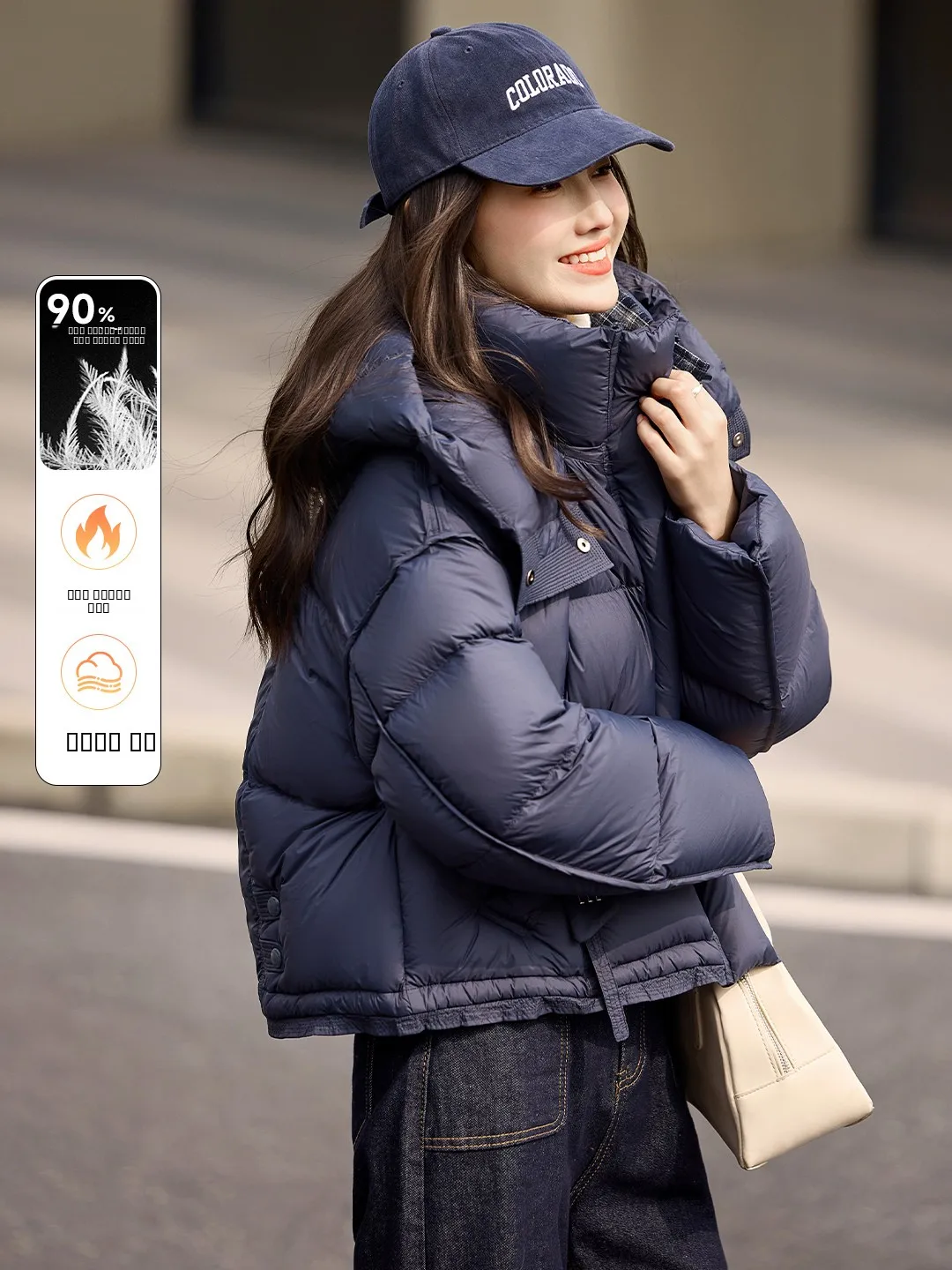 

Xin Fei Yu 90 White Du down Jaet Women's Winter New Sle Bread Coat ort Outerwear Korean Sle Commute Faion