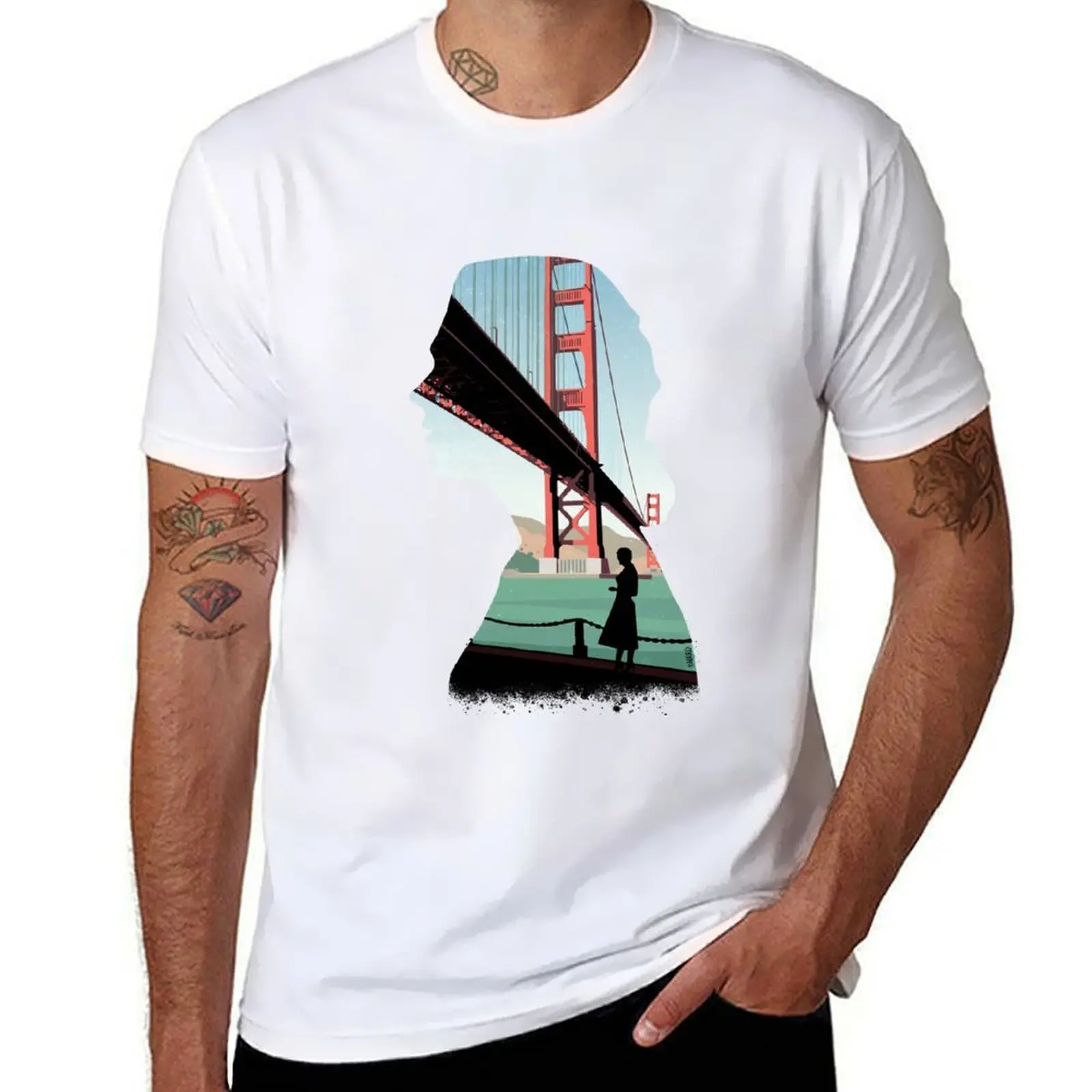 

Vertigo Silhouette Collage Illustration by Burro T-Shirt t shirts with prints anime t shirts oversize T-Shirt