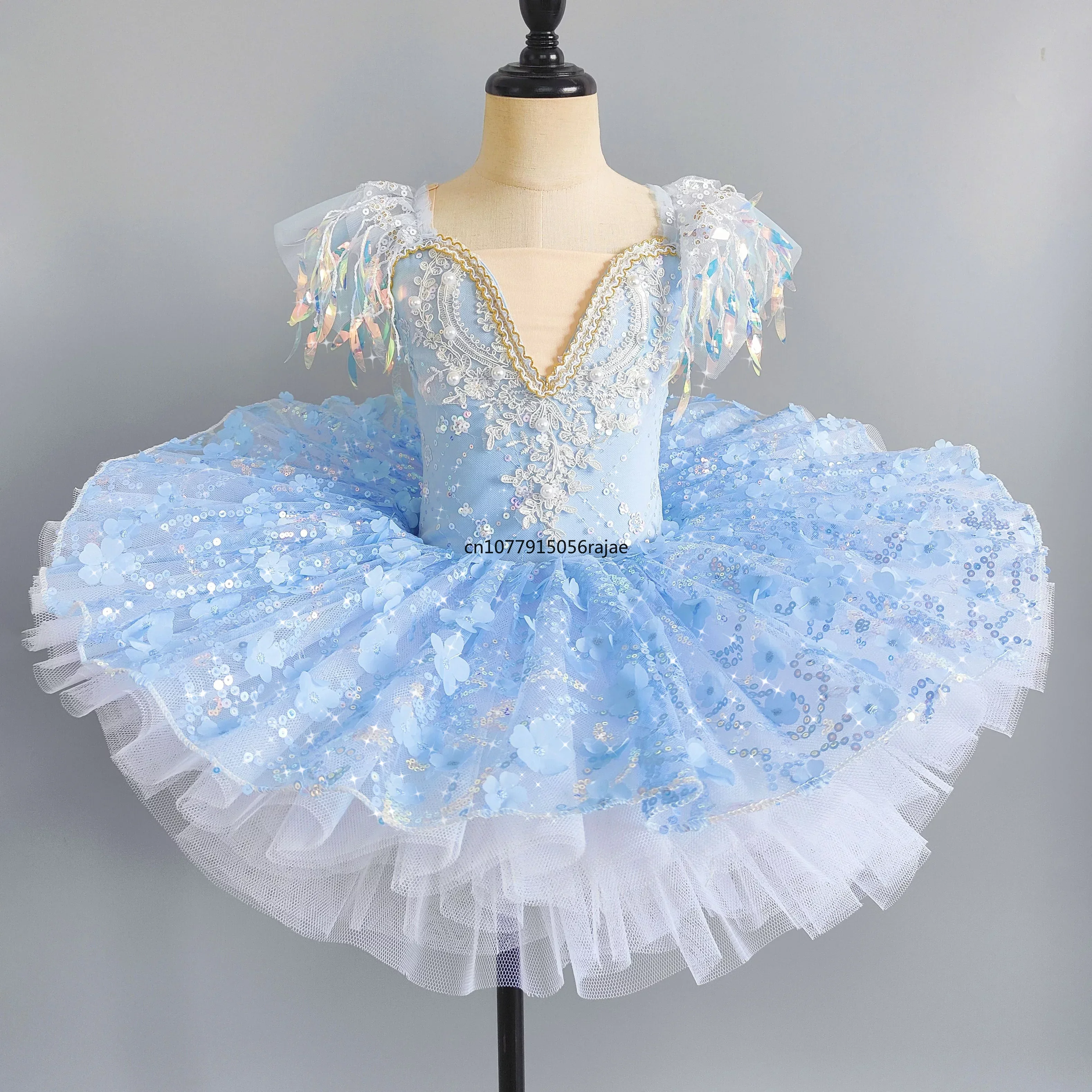 Roze Kinder Ballroom Kleding Lovertjes Bloem Tutus Ballet Jurk Voor Meisje Moderne Dans Tutu Jurk Meisjes Ballet Prinses Jurk