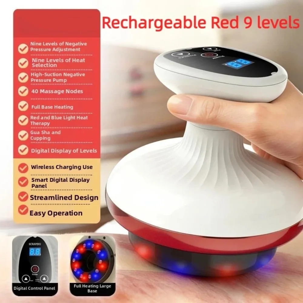 

Universal Electric Massage Meridian Brush Body Dredging Guasha Scraping Cupping Scraping Instrument Vacuum Suction Cup Heating