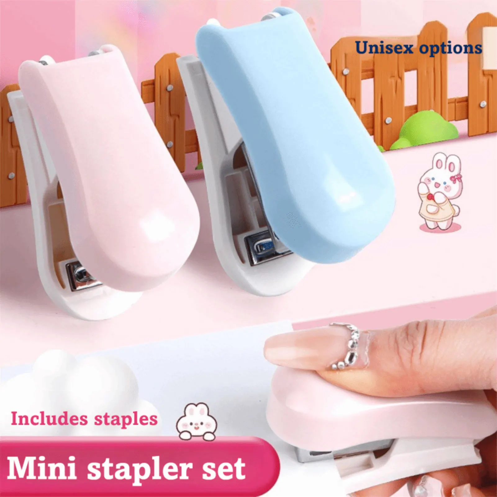 Tragbares Mini-Heftgerät-Set mit Heftklammern für Studenten, stauungsfreie Handheftgeräte, kompaktes Papierbindungsgerät für Zuhause/Büro