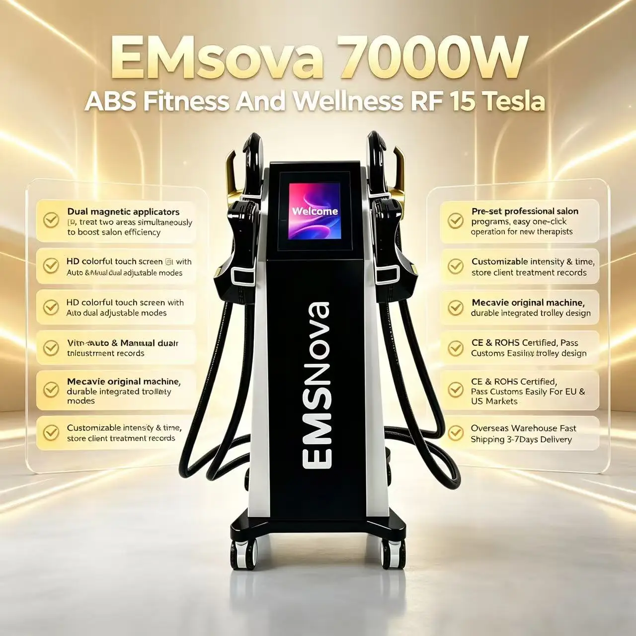 Emsnova RF CE 15T Body Slimming Build Muscle EMS Machine Neo Portable Electromagnetic Body Slimming Muscle Stimulate Fat