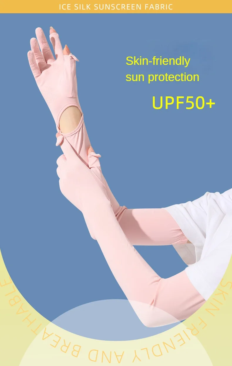 50pcs Custom LOGO Arm Protection Sleeves Outdoor Cycling Sleeves Women's Extended Sun Protection Gloves Bike Gloves Women