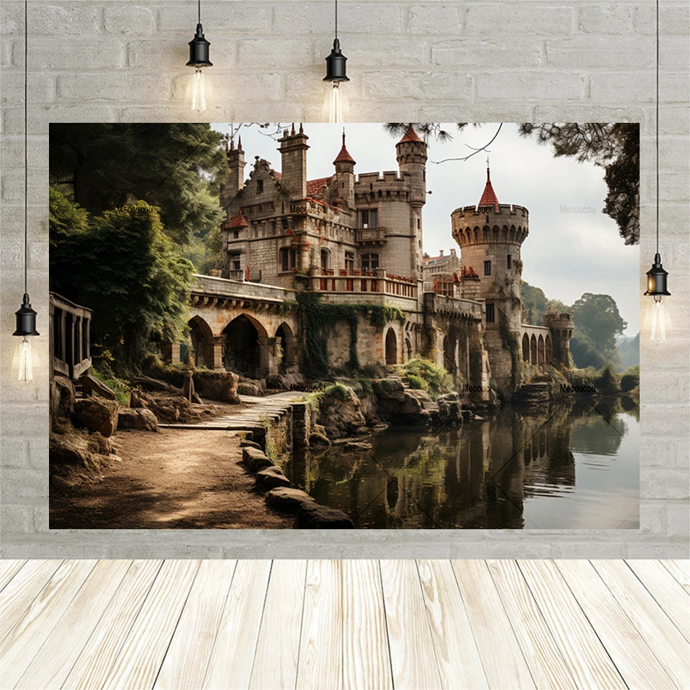 Retro Dreamy Castle Backdrops For Photography Country Town Baby Birthday Portrait Photographic Background Photo Studio Photocall