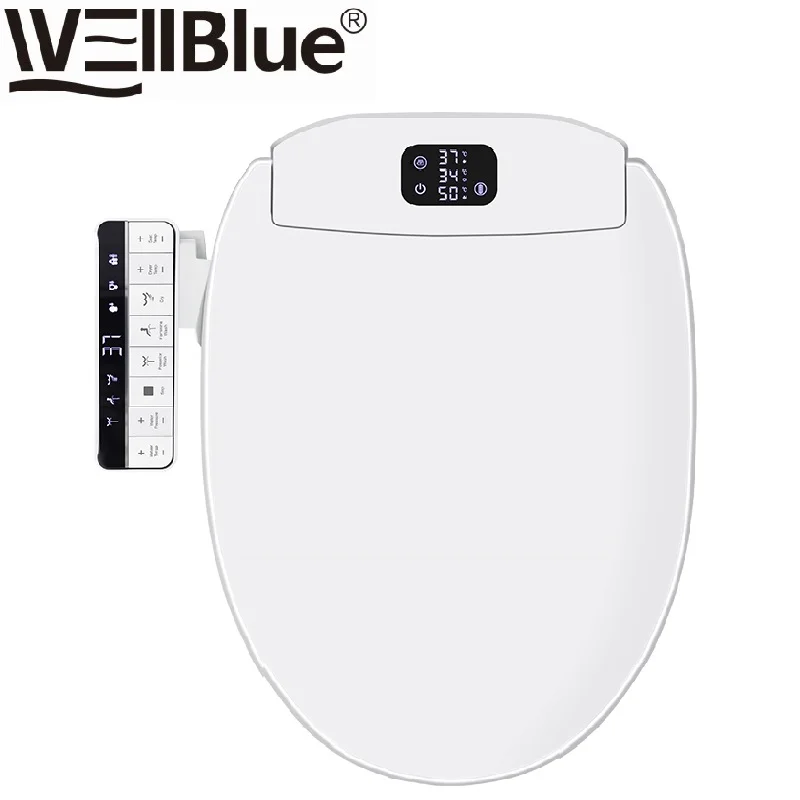Smart Bidet Toilet Seat with Remote - Unlimited Warm Water & Warm Air Dryer, Multiple Cleaning Modes, Feminine Wash, Heated Seat, Soft Close Lid, Night Light, Easy Installation, 2 Filters Included ﻿