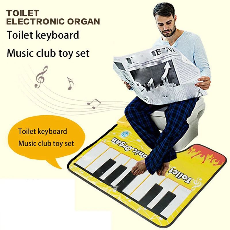 Toilet Piano Mat Novelty Potty Piano Sounding Carpet Bathroom Funny Toe Music Keyboard Toilet Floor Mat Bathroom Rug