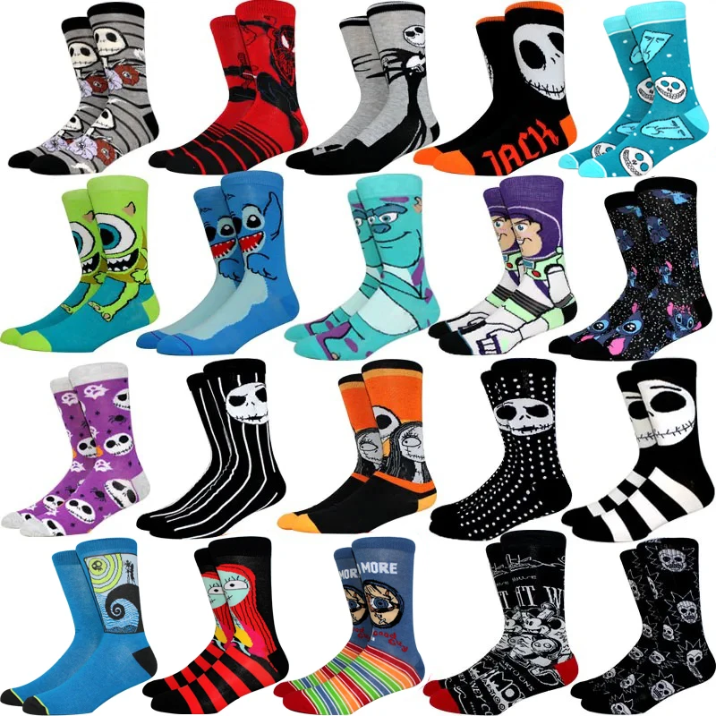 

New Design Long Men Socks High Quality Comfortable Cartoon Characters Men Women Fashion Happy Funny Socks Anime Socks Size 36-45