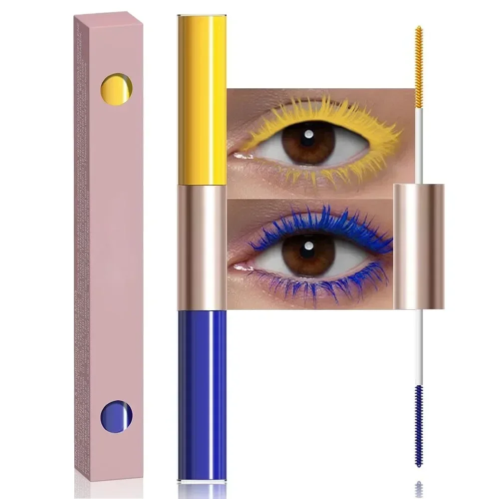 Rímel colorido à prova de manchas, volumizador e alongamento de longa duração, maquiagem de olhos à prova d'água para festa e aparência diária, presente para mulheres