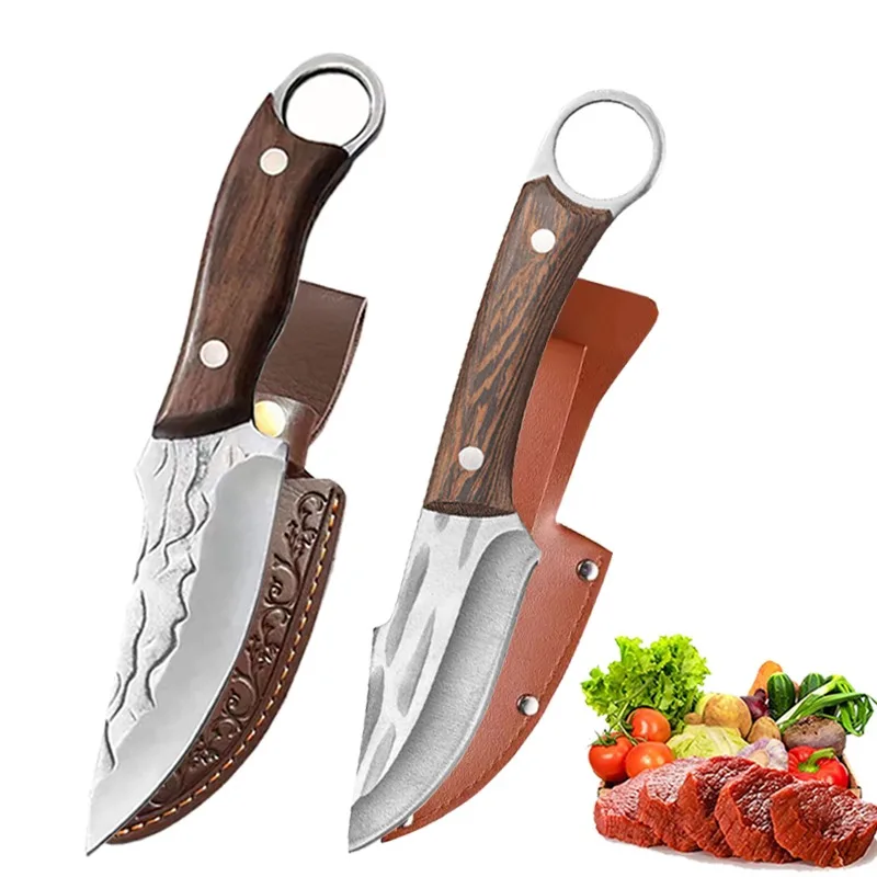 

1-5pcs Meat Cleaver Kitchen Boning Knife Stainless Steel Kitchen Knife Butcher Knife Vegetable Fruit Slicing Knife with Cover