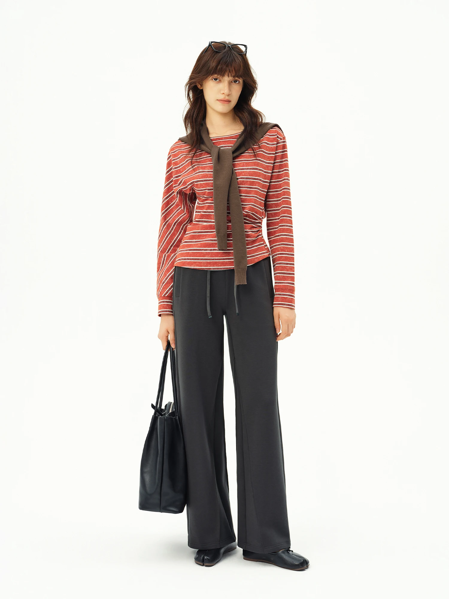 ZIQIAO 2026 Herbst Damen Leichte Weiche Baumwoll-Strickhose in Bootcut & Geradem Schnitt - Bequeme Hohe Taille für den Alltag – Detail 19
