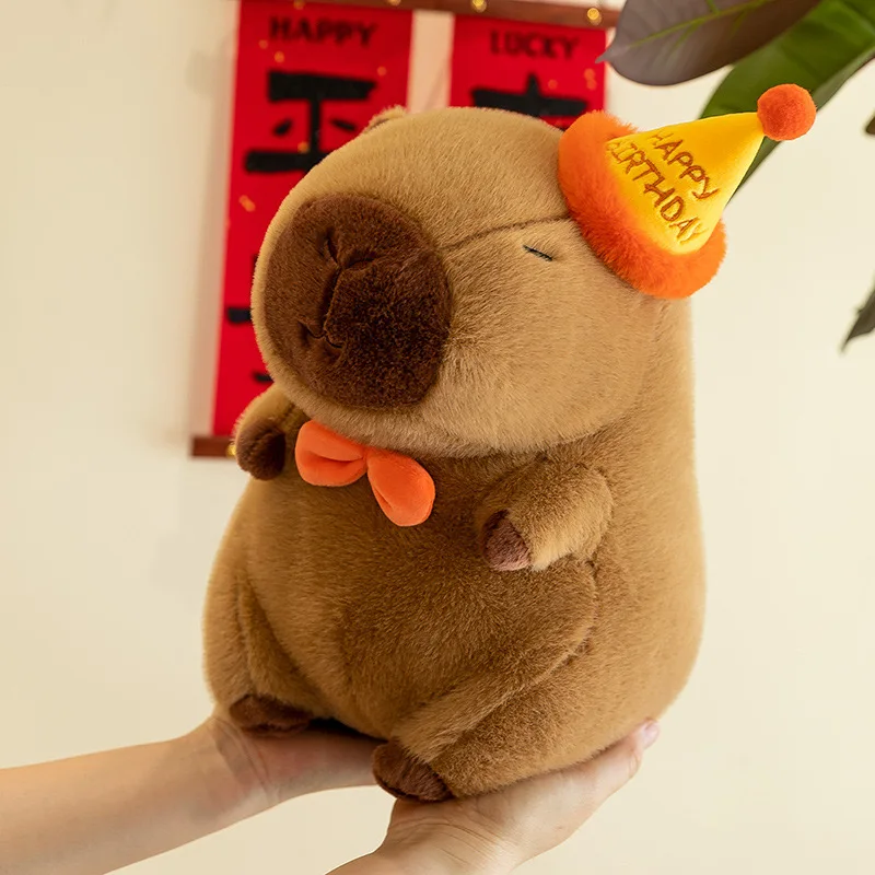 New 23cm Capybara Plush Toy Simulation Capibara Anime Fluffty Cute Animal Soft Stuffed Doll Children Christmas Plush Toy Gifts