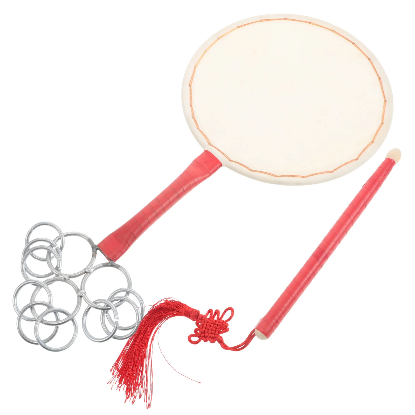 

Hand Drum White Surface 20cm DIY Painting Folk Dance Performance Traditional Chinese Style Handmade Quality Sound