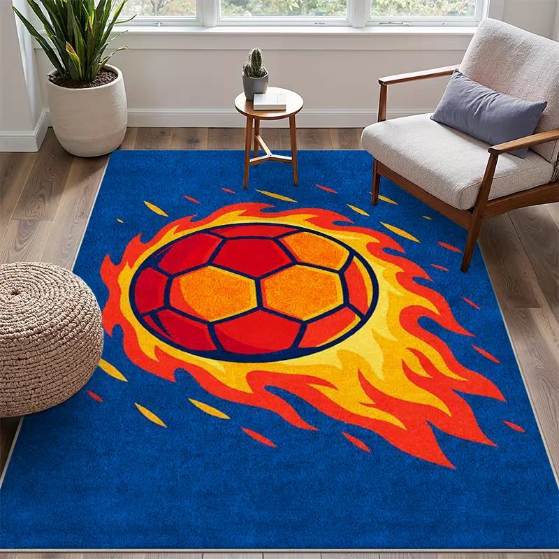3D Ball Soccer Carpet Living Room Floor Mat Non Slip Bedroom Doormat Washable Home Hallway Area Decor Rug  Play Area Rug