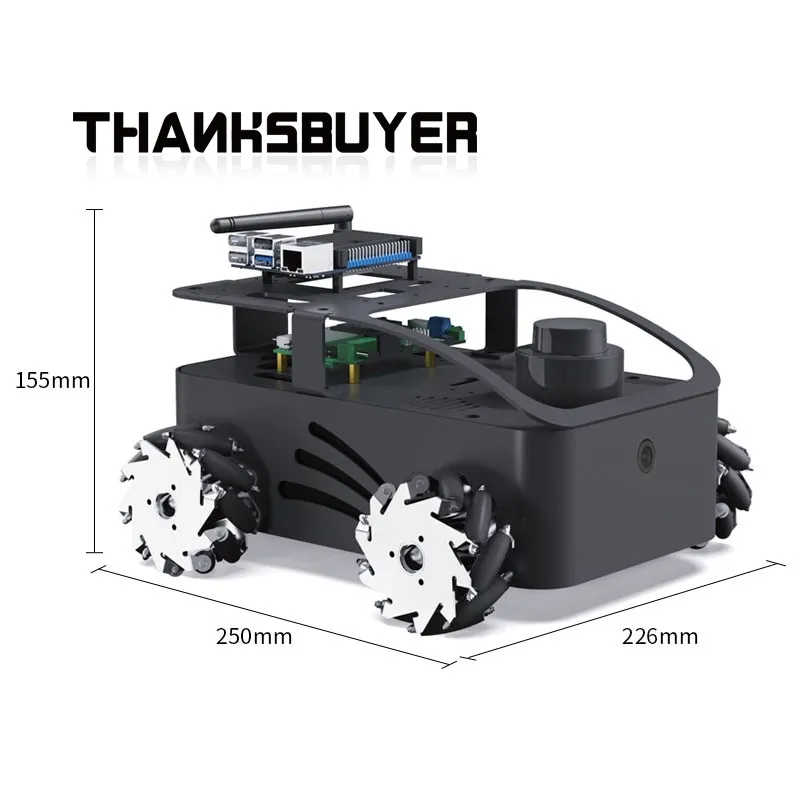 ROS2 V550 Mecanum Wheel Robot Car Kit, LubanCat1S LubanCat4 4GB 8GB Dev Board With RGB Camera For ROS2 Educational Robotics