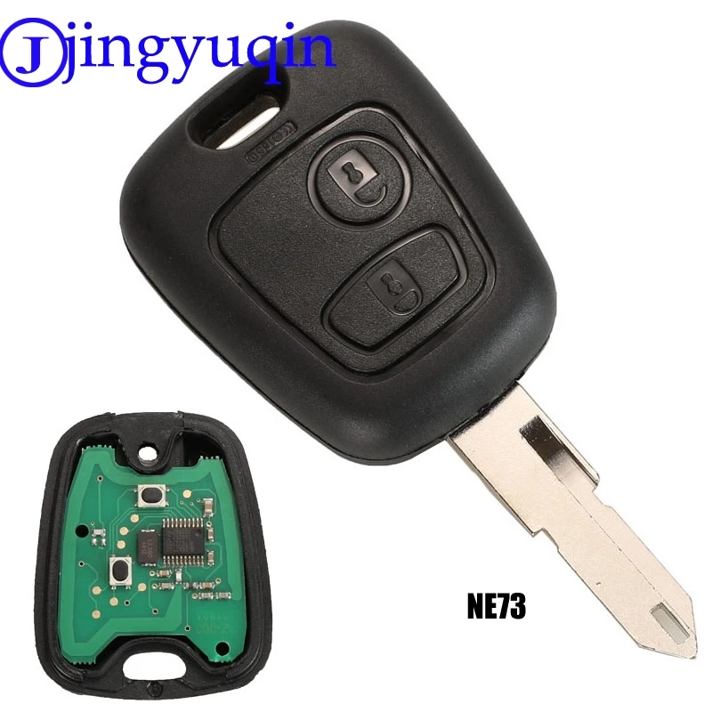 jingyuqin 2 Buttons Remote Key Fob Controller For PEUGEOT 107 206 For Toyota Aygo For Citroen C1 C3 433MHZ With ID46/ID70 Chip