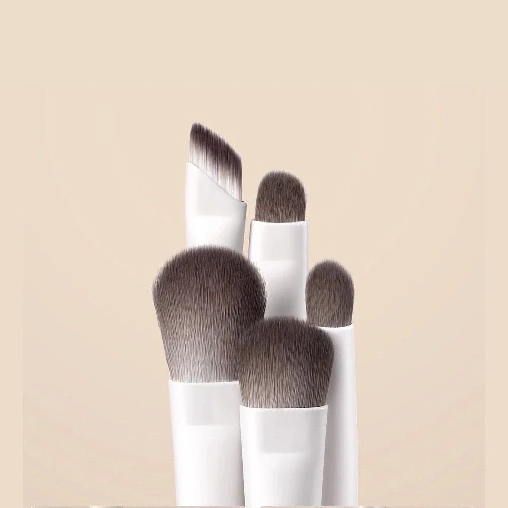 5/6/8/10Pcs Natural Eye Makeup Brushes Set Detail Eyeshadow Brush Makeup Brush White Ultra Soft Eyeshadow Eyeliner Makeup Tool