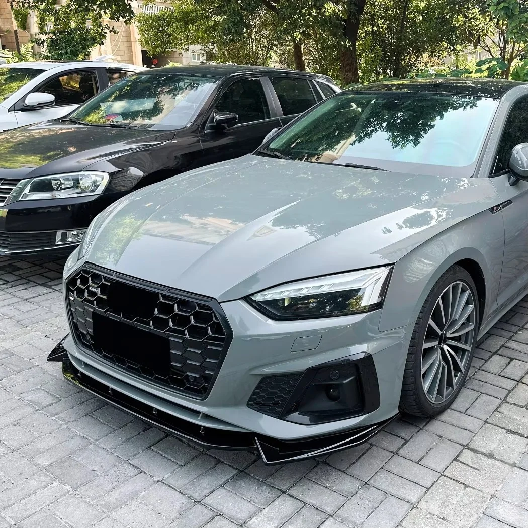 1Pair Black ABS Front Lip Splitter Diffuser For Audi A5 F5 S5 8W6 Sline 2021+ Front Lip Splitter Exterior Tuning Body Kit Parts