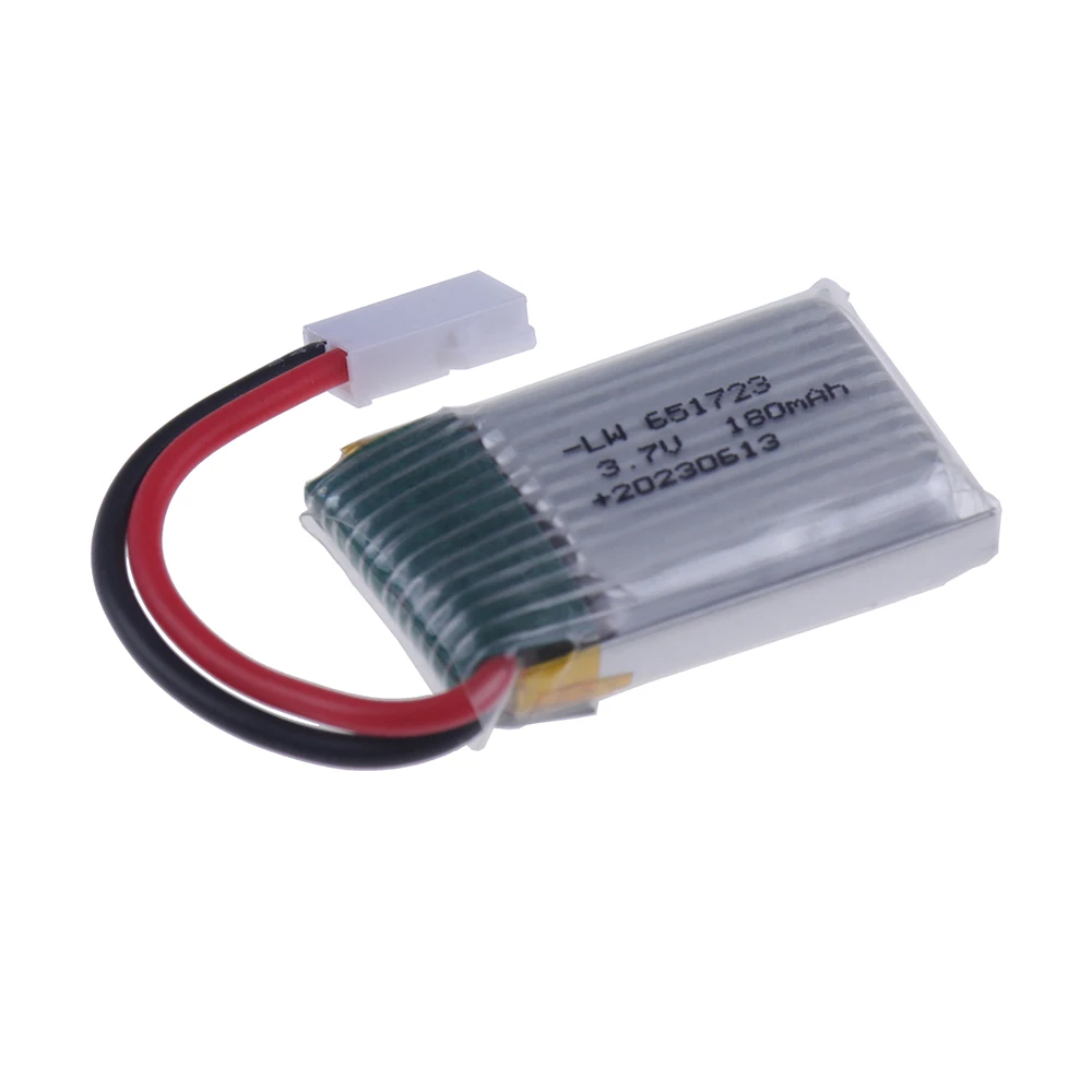 Akumulator 3.7V 180mah 651723 25C dla H2 H8 H48 U207 dla części zamienne do quadcoptera 1S 150mAh Upgrade dron zdalnie sterowany baterii