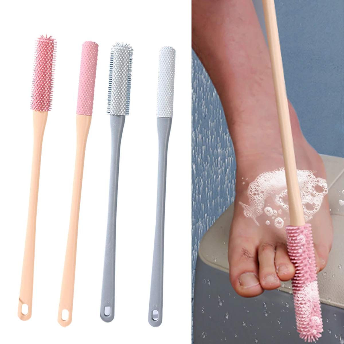 

Multifunctional Toe Seam Scrubbing Grey/Pink Brush Rubbing Foot Tool Relieve Itching Rubbing Ash Wash Feet Remove Dead Skin Tool