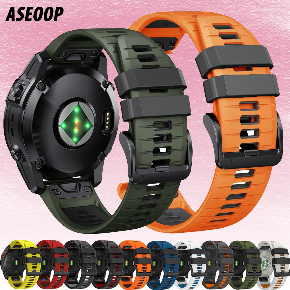 Ремешок QuickFit 22 26 мм для Garmin Fenix 8 7 7X 6 6X 5X Plus/Epix Pro Gen 2 47 мм 51 мм/Tactix 7/Enduro3 Спортивный силиконовый ремешок