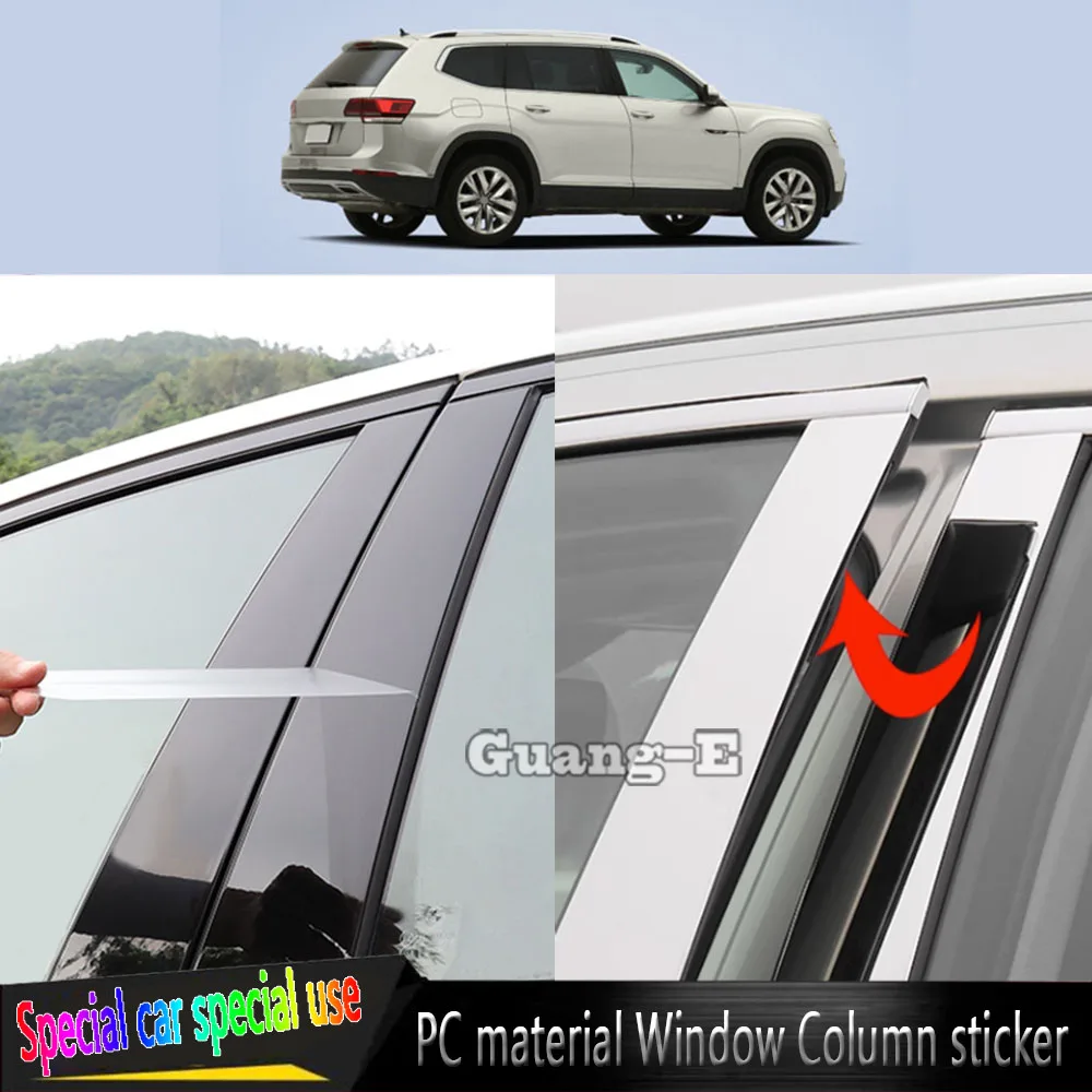 For Volkswagen VW Teramont Atlas 2017 2018 2019 2020 2021-2023 Car TPU/Glossy Mirror Pillar Post Cover Door Window Stickers