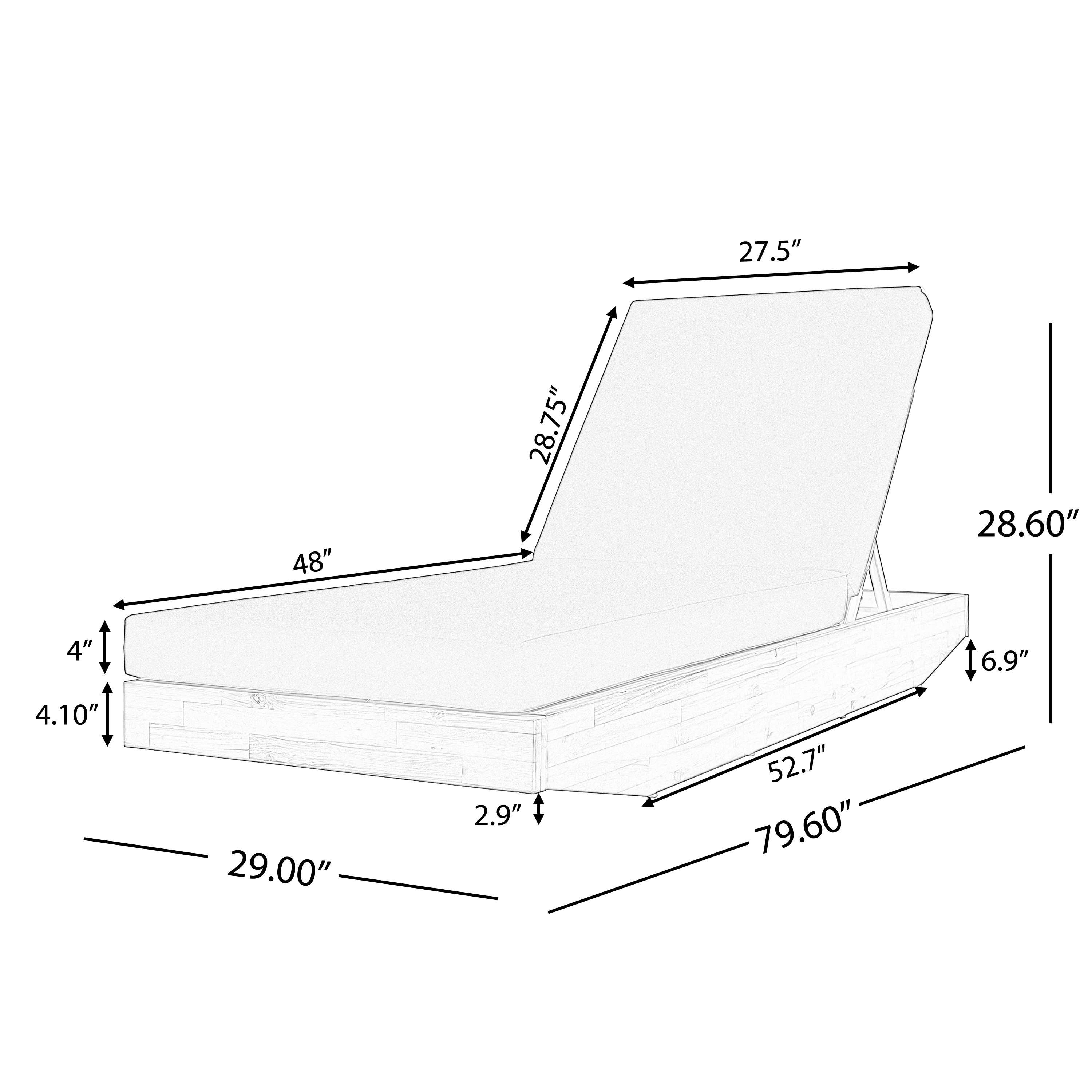 # Acacia Wood Modern Luxury Chaise Lounge Cushion Teak Finish Eco-Friendly Outdoor Recliner Cream Water-Repellent Pool Lounge
