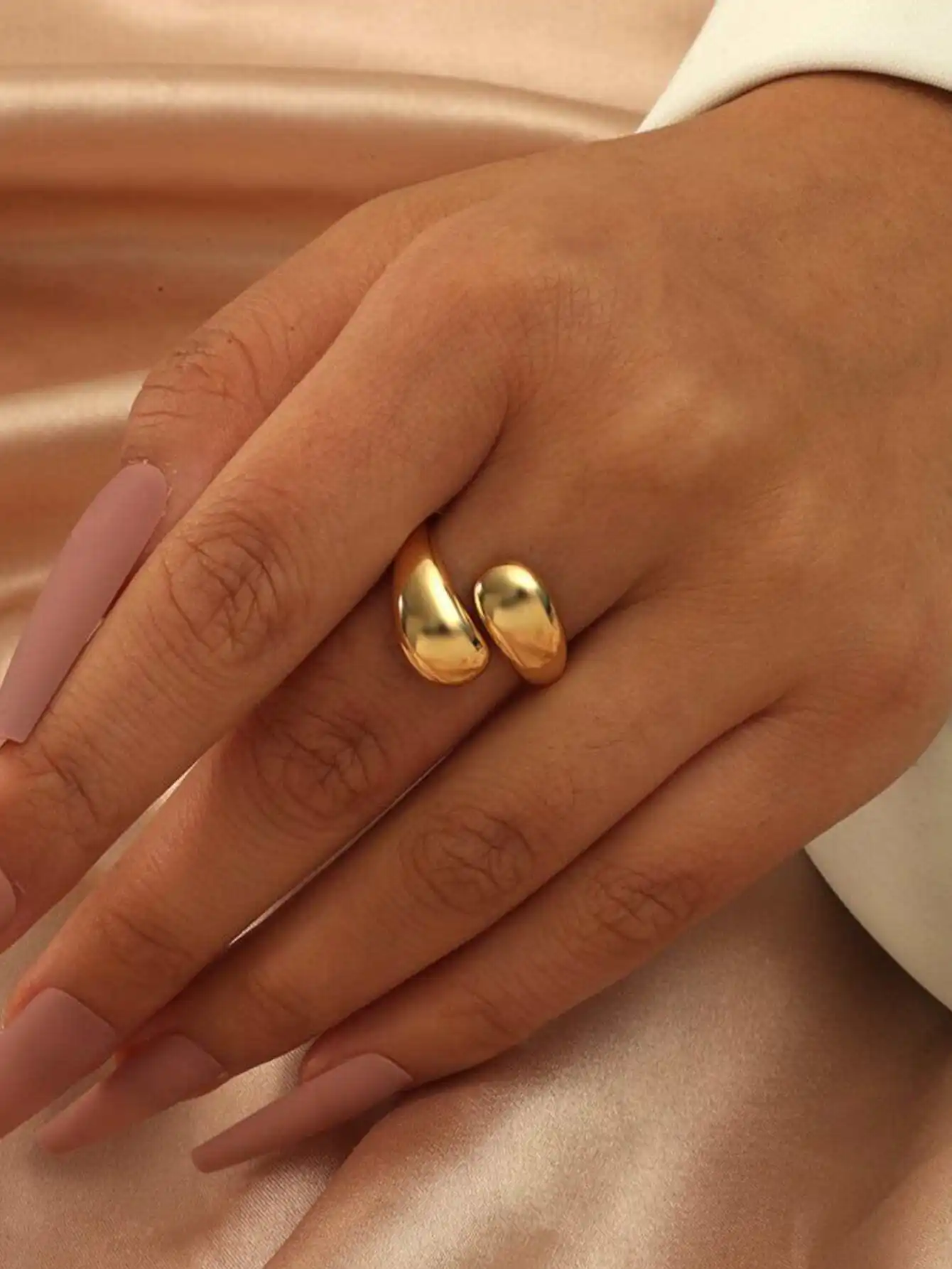 

Кольцо в форме капли воды для женщин, простой открытый дизайн, универсальный стильный аксессуар, держатель для полотенец для ванной комнаты