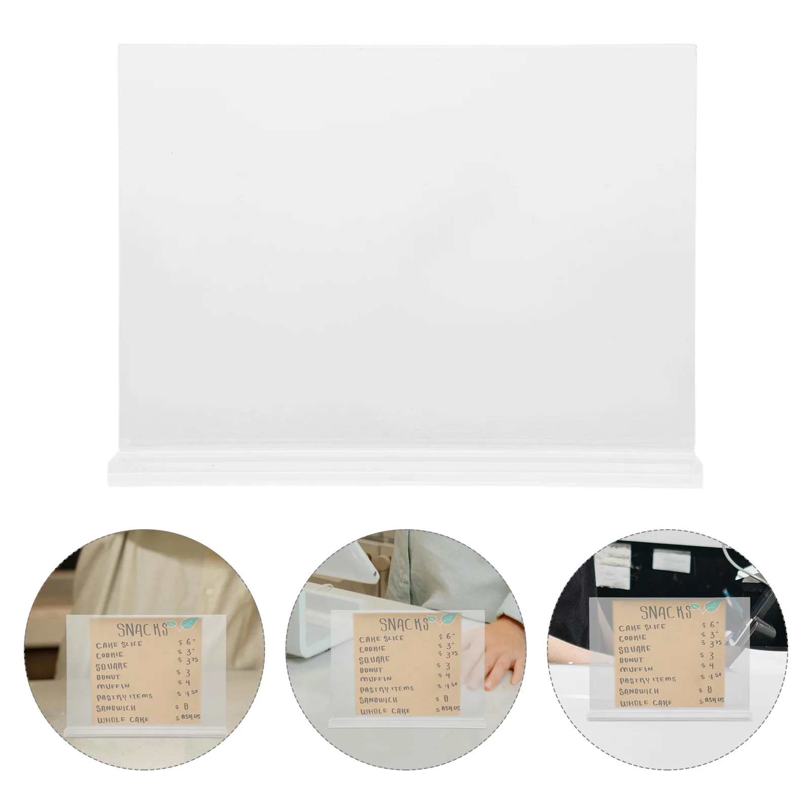 

2 Pcs Easel Stand for Sign Acrylic Table Card Menu Holder Display Office Transparent Desktop