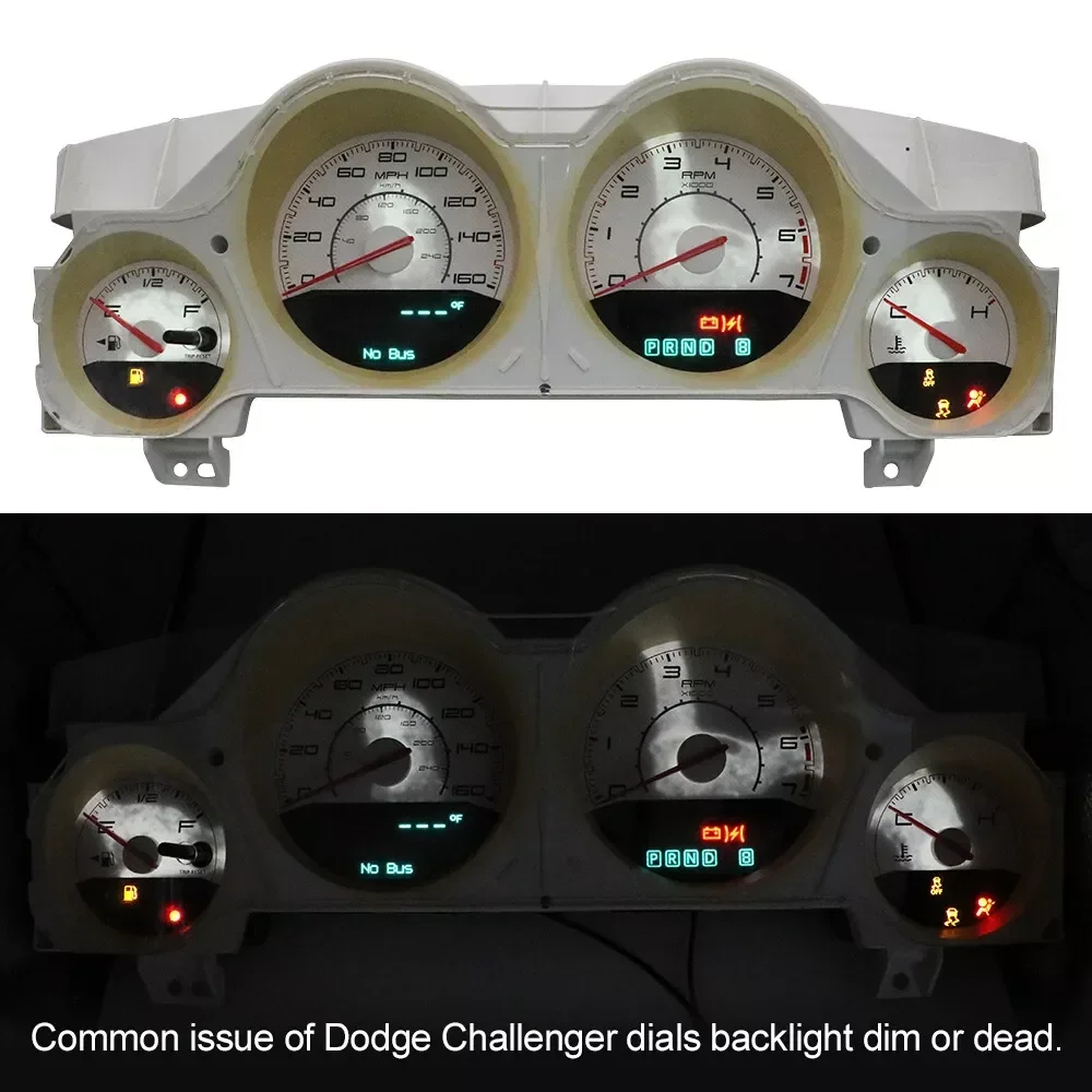 White EL Panel for Dodge Challenger Magnum Charger Gauge Cluster