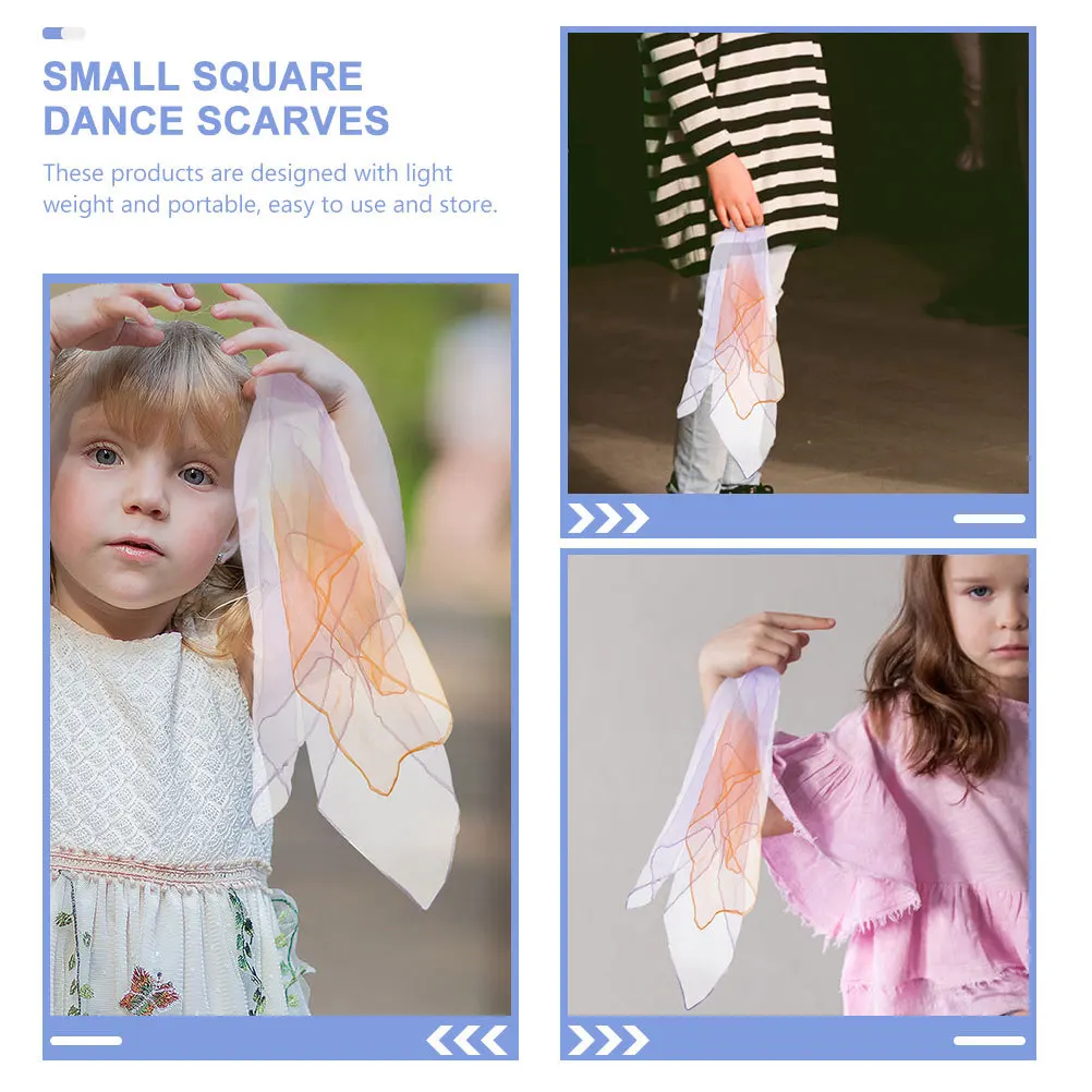 

15Pcs Lightweight Dance Scarves Colorful Square Chiffon Performance Juggling Scarves Stage Props Juggling Scarf Props