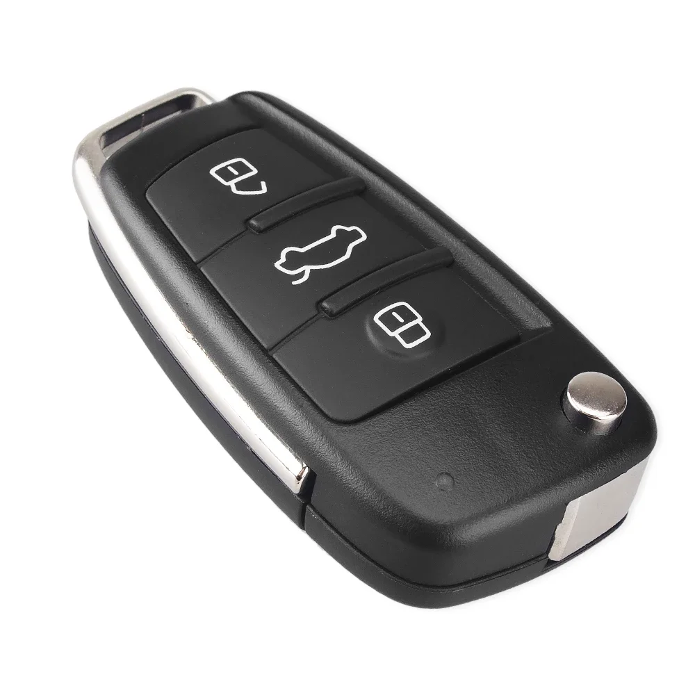 KEYYOU 3 4 Buttons Folding Smart Car Fob Housing Cover Replacement Remote Flip Key Case Shell For Audi A3 A4 A6 Q7 TT HU66 Blade view 4