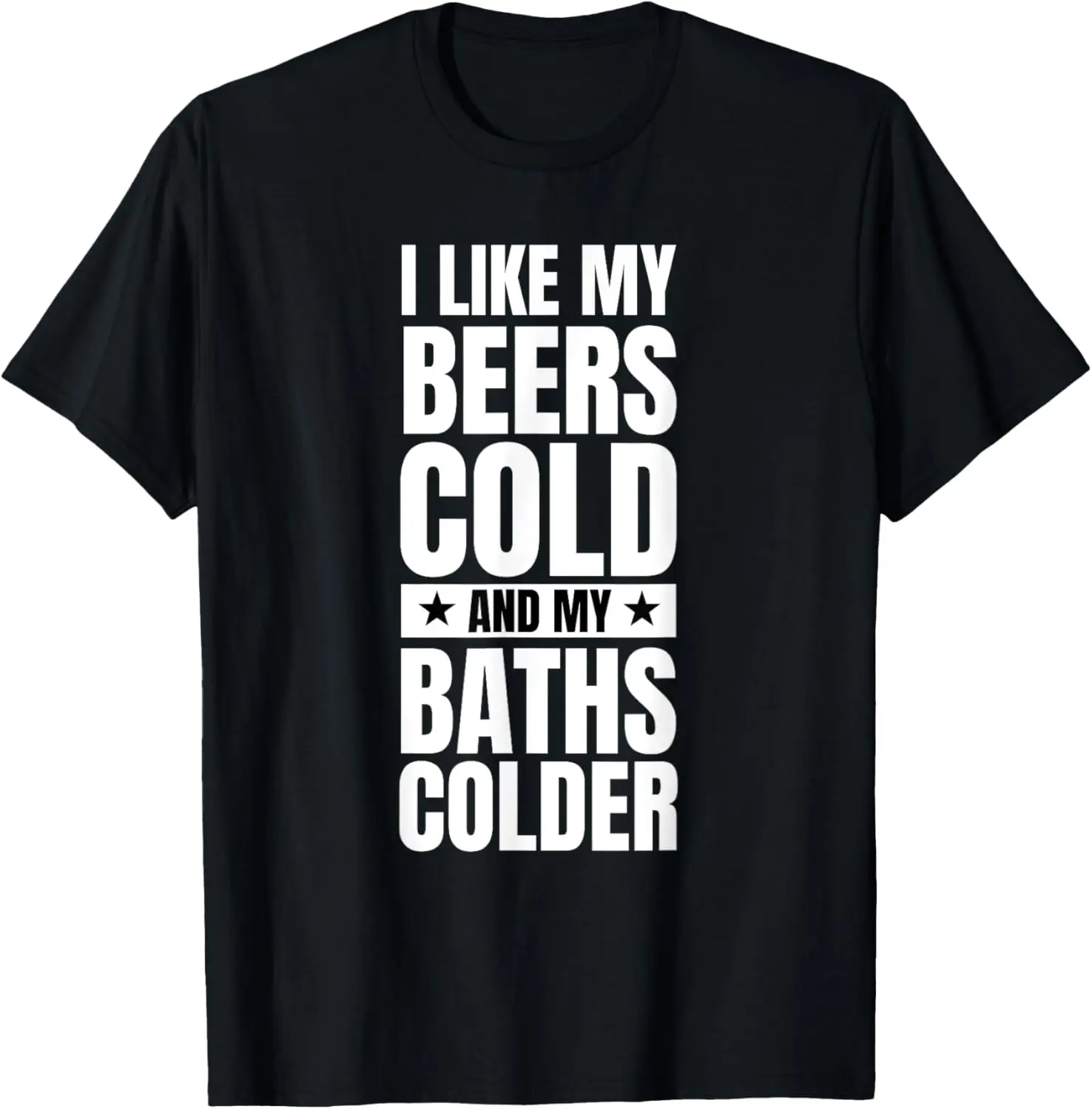 Mens Cold Water Breathing Technique Drink Beers Ice Bath Beer T-Shirt