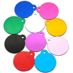 Wholesale 100Pcs Custom Engraved Cats Round Dog ID Tags Name Plate For Pet Collar Accessories Personalized Dogs Pendant